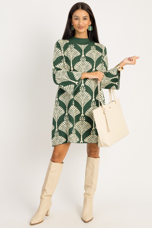 Fan Out Sweater Dress, Forest Green - 0919-25p.jpg