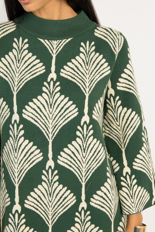 Fan Out Sweater Dress, Forest Green - 0919-26h.jpg