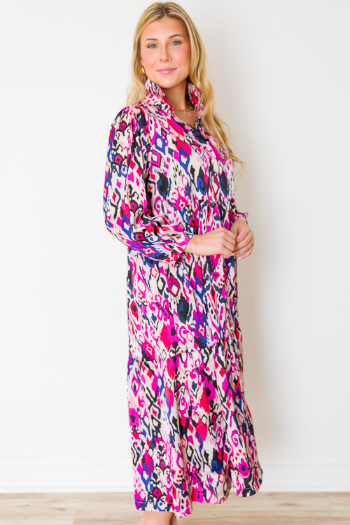 Perry Printed Midi, Magenta Mix