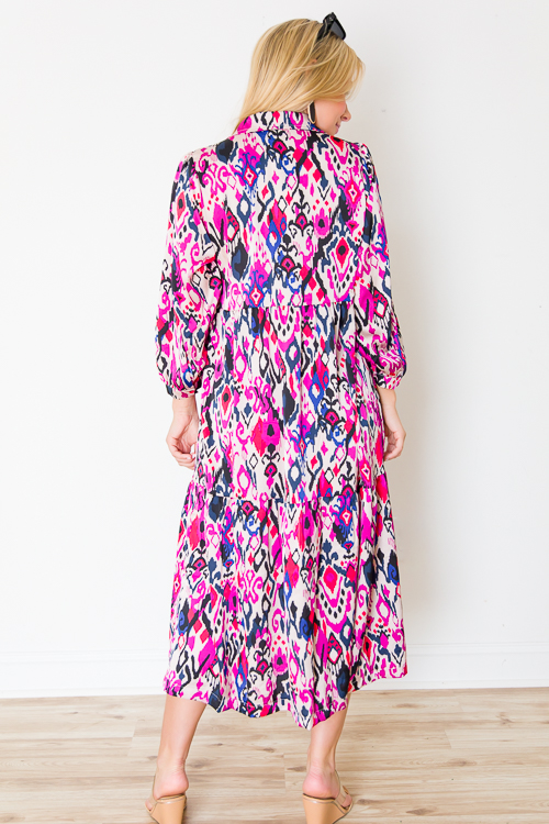 Perry Printed Midi, Magenta Mix