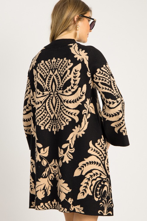 Chic Print Sweater Dress, Black - 0919-56.jpg