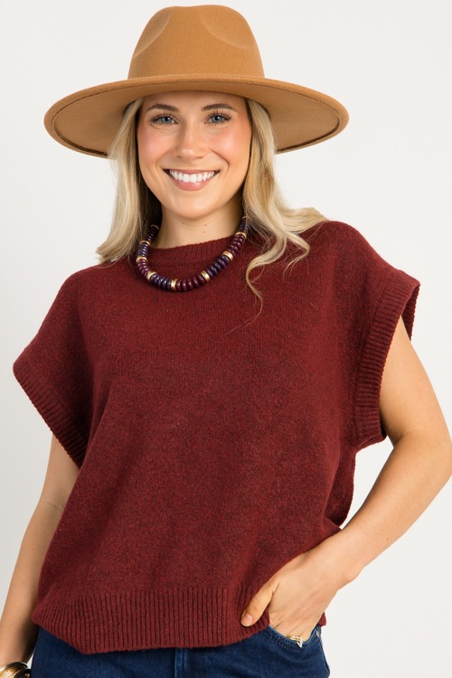 Miles Solid Sweater, Burgundy