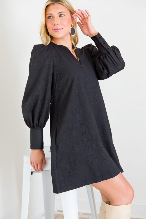 Textured Black Dress New Arrivals The Blue Door Boutique