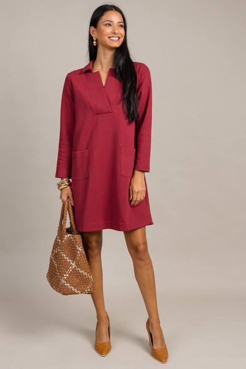 Phoebe Knit Dress, Garnet