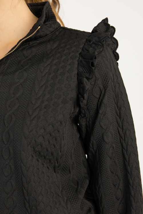 Preppy Texture Half Zip, Black - 0919-96h.jpg