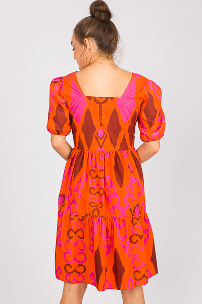 Aria Tiered Dress, Burnt Orange