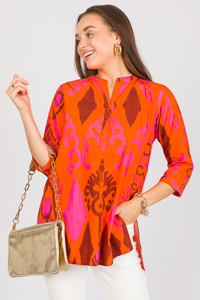 Vivian Button Top, Burnt Orange