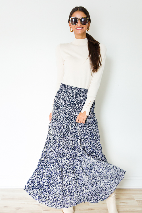 Mary Mock Neck Sweater, Cream