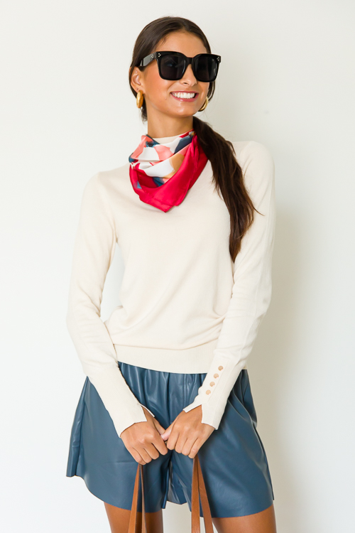 Mary Mock Neck Sweater, Cream