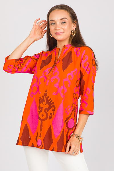 Vivian Button Top, Burnt Orange