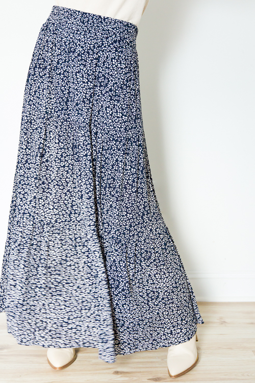 Stamped Floral Maxi Skirt
