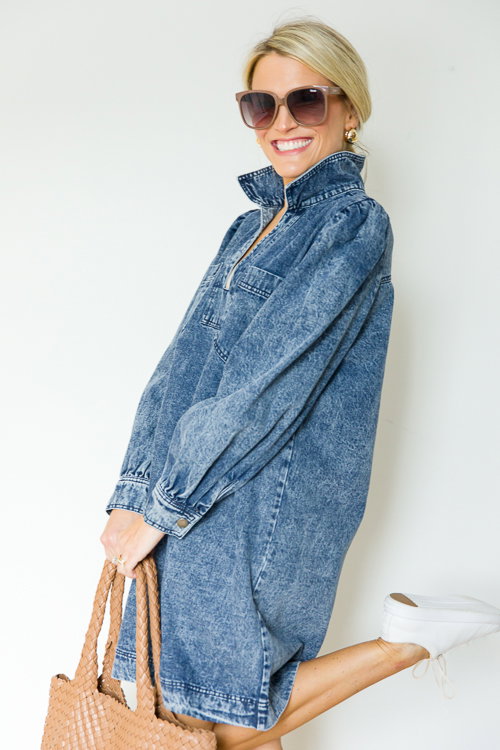 open lace back dress BOHO EXTRA WIDE SWEEP MAXI DENIM DRESS W3152DIA – Wisteria Lane main image 1