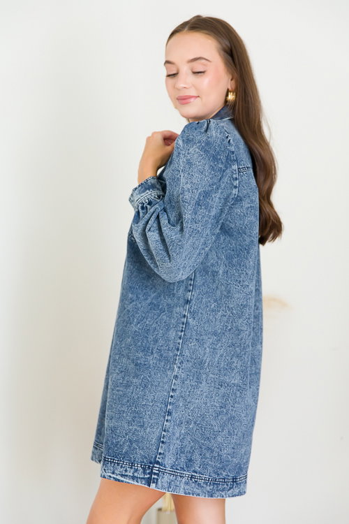 open lace back dress Oversized Overall Pinafore Denim Dress main image 1