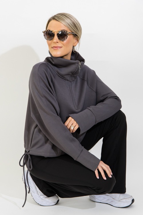 Elise Half Zip Pullover, Cool Charcoal