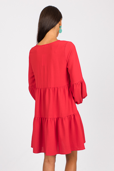 Darlene Babydoll Dress, Red