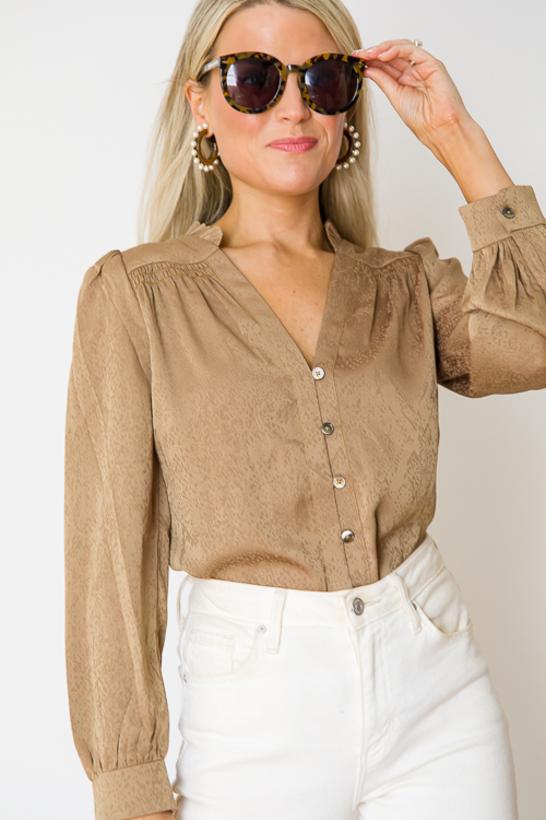 Bronze Tonal Button Top