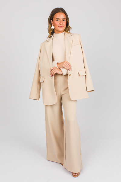 Wide Leg Trouser, Taupe