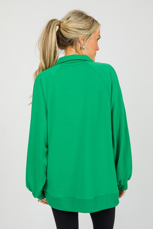 Jojo Collared Pullover, Kelly Green