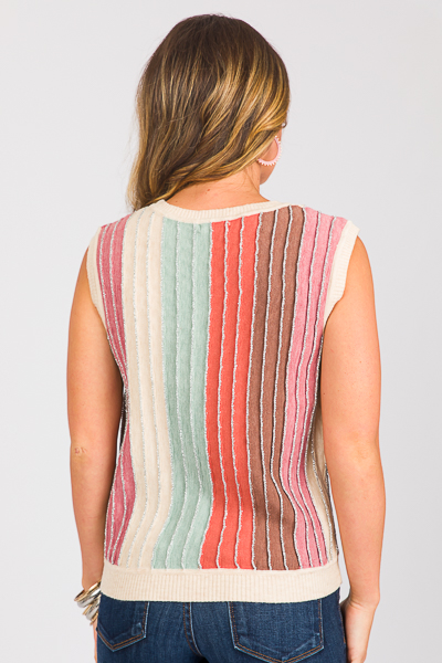 Multi Shimmer Stripe Sweater Tank