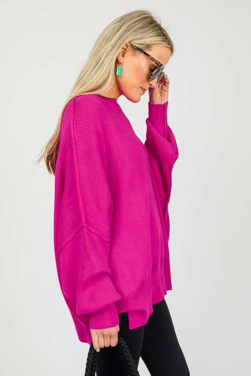 Melinda Sweater, Neon Fuchsia