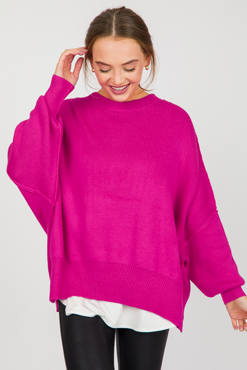 Melinda Sweater, Neon Fuchsia