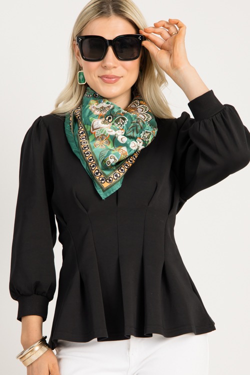 Knit Flare Top, Black