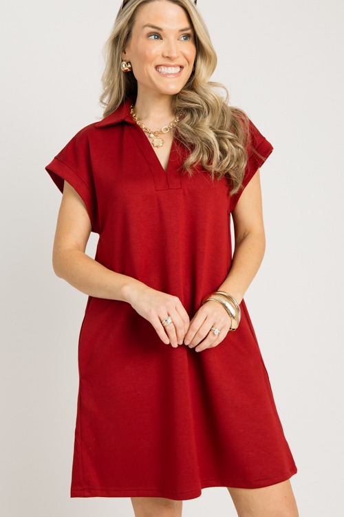 Everyday Comfort Dress, Burgundy