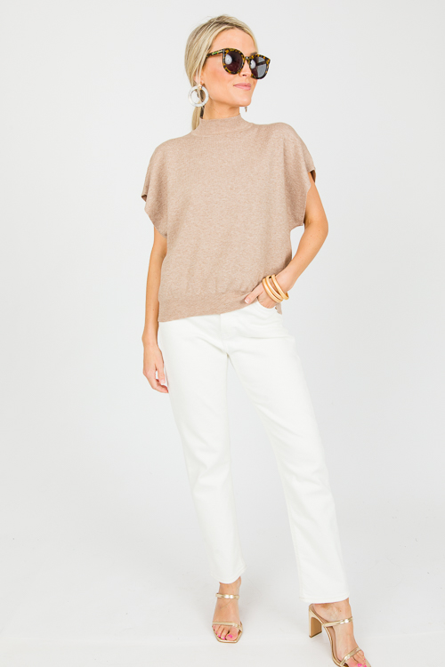 Indy Short Sleeve Sweater, Oatmeal