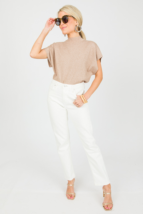 Indy Short Sleeve Sweater, Oatmeal