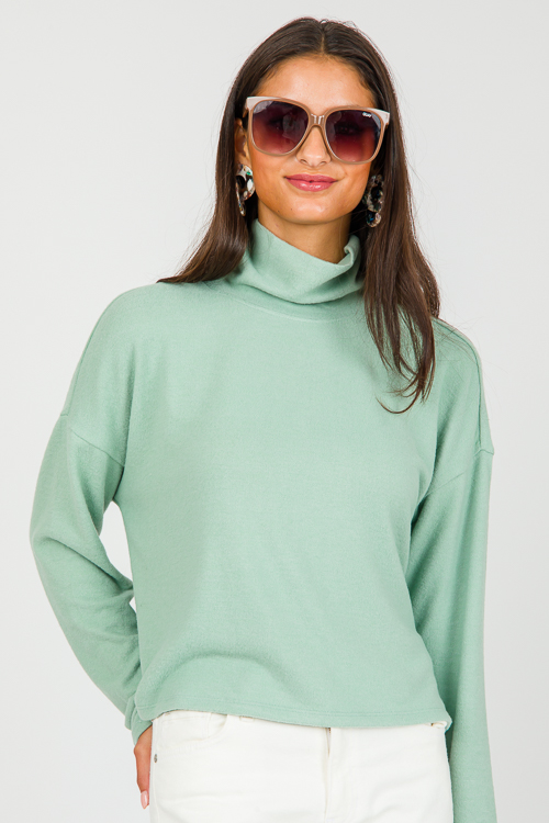 Jordie Brushed Top, Iceberg Green