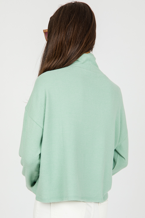 Jordie Brushed Top, Iceberg Green