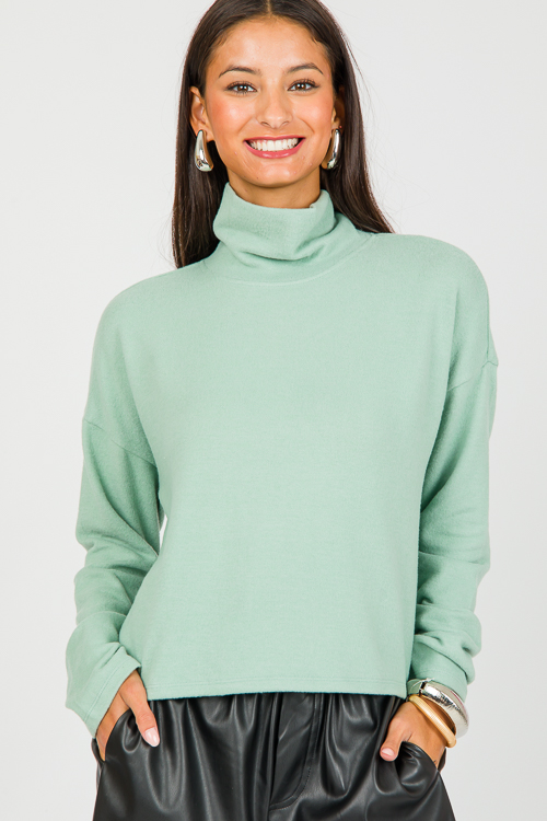 Jordie Brushed Top, Iceberg Green