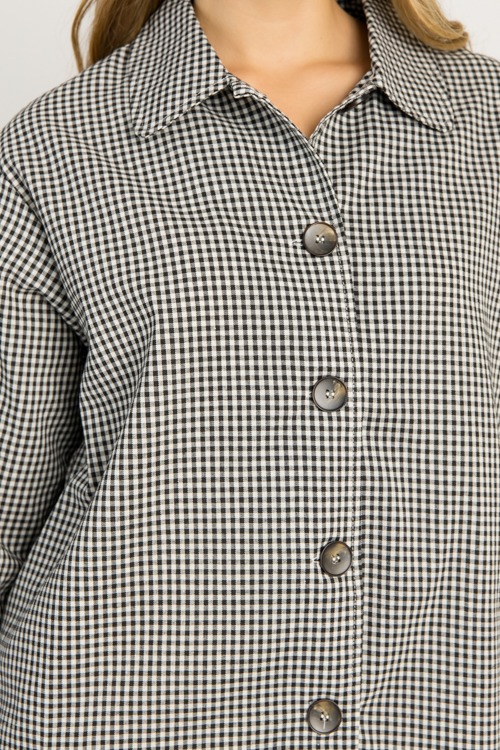 Gingham Button Up Jacket, Black - 0923-106h.jpg
