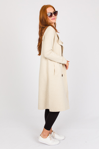 Belted Sweater Coat, Oatmeal