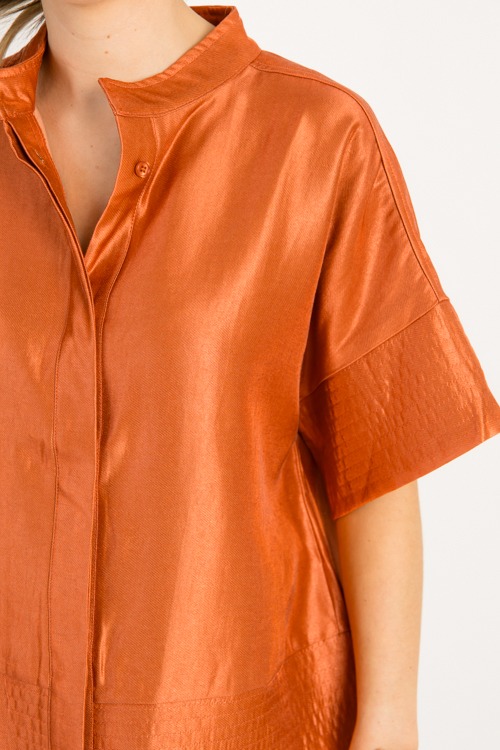 Metallic Button Blouse, Rust - 0923-42.jpg