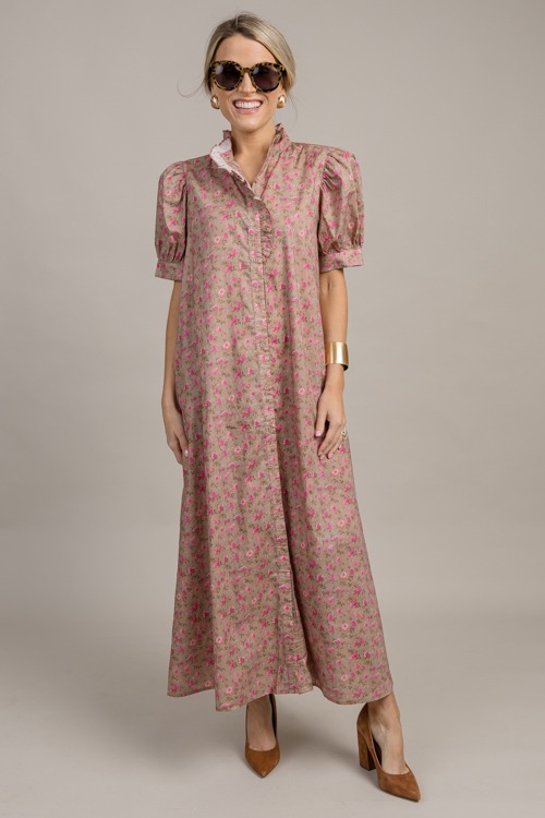 Aurora Floral Maxi, Camel