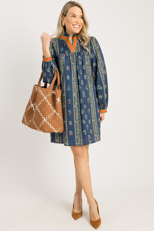 Dawn Floral Dress, Navy