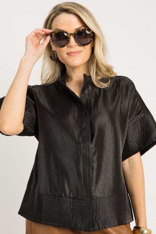 Metallic Button Blouse, Black - 0923-70.jpg