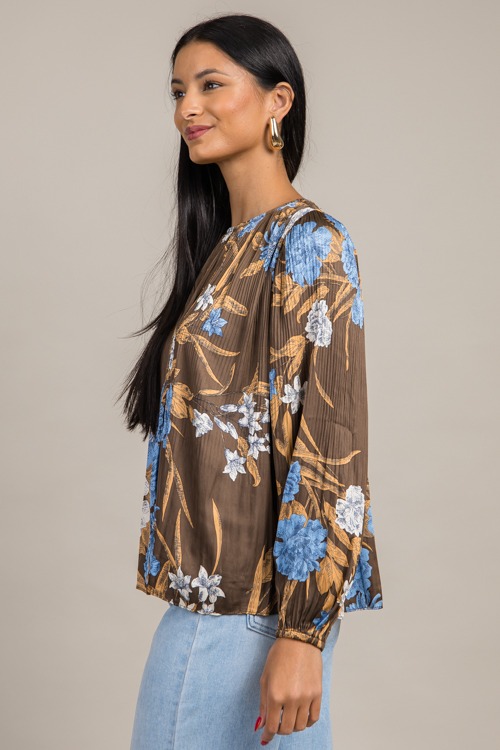 Brown Floral Pleated Blouse - 0924-108.jpg