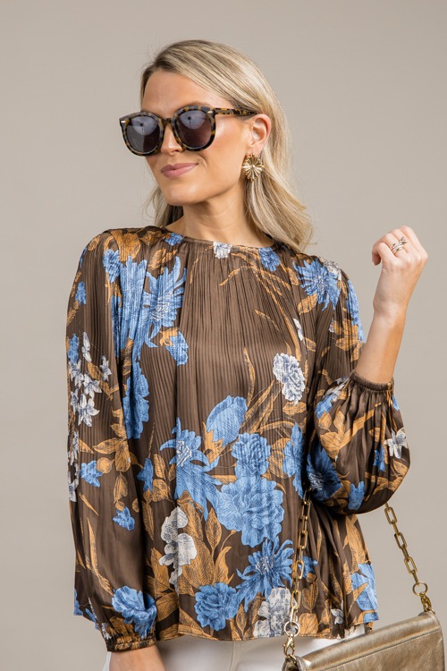 Brown Floral Pleated Blouse - 0924-120.jpg