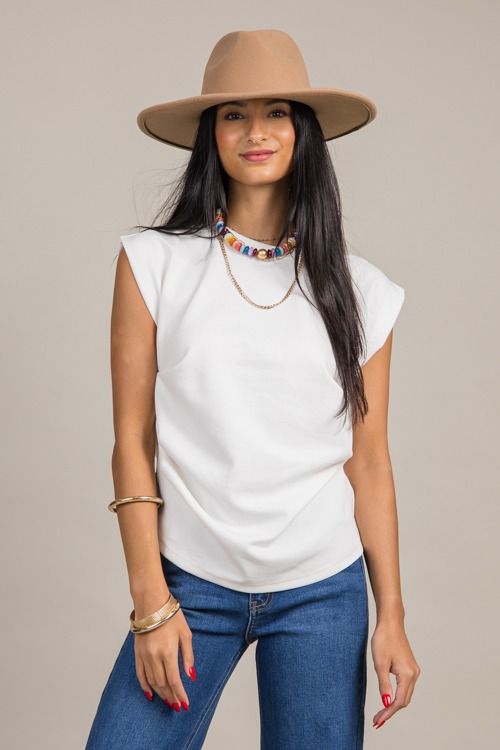 Tucked Away Muscle Tee, Ivory