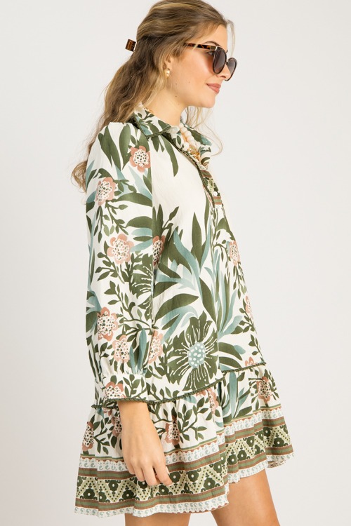 Floral Trim Detail Dress, Olive - 0924-20.jpg