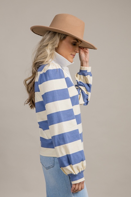 Striped Polo Top, Crm/Blue - 0924-36.jpg