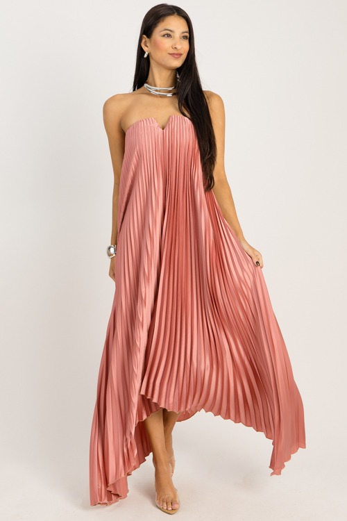 Satin Pleated Maxi, Hazel