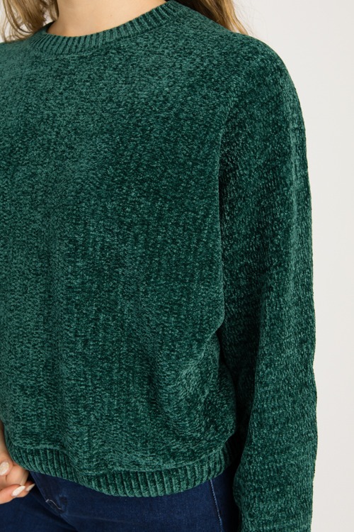 Blake Chenille Sweater, Dk Gree - 0924-49h.jpg