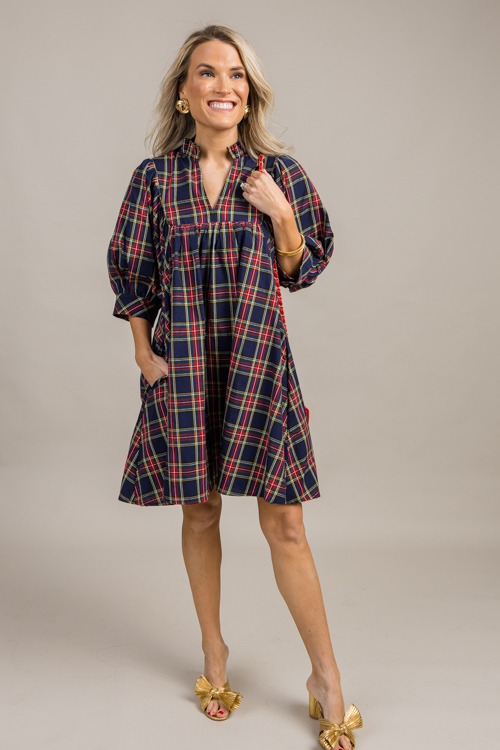 Tartan Babydoll Dress, Navy - 0924-74.jpg