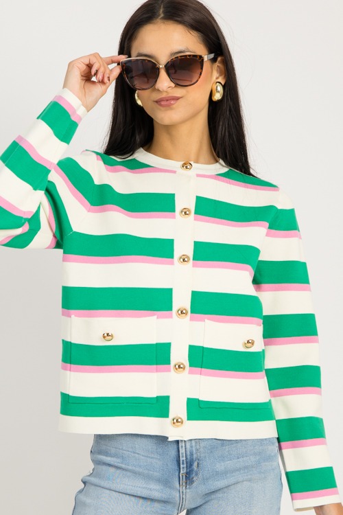 Stripe Button Cardigan, Green/P - 0924-94.jpg