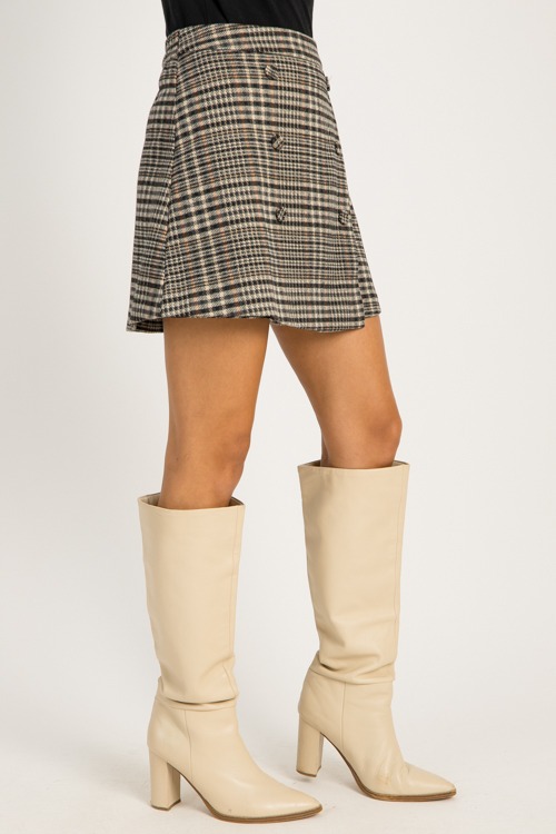 Plaid Button Skirt, Ivory/Black - 0925-102.jpg