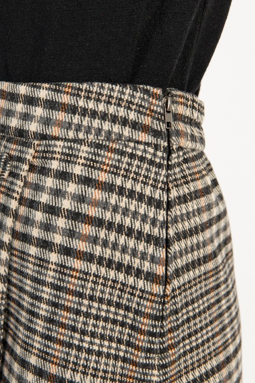 Plaid Button Skirt, Ivory/Black - 0925-104.jpg
