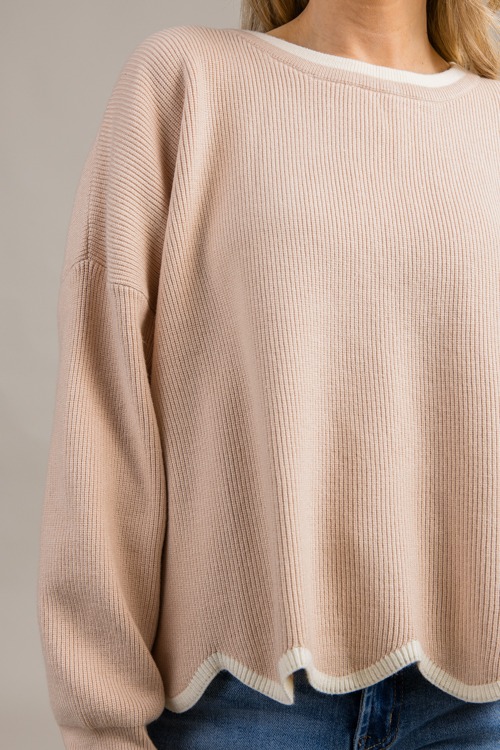 Stripe Trim Sweater, Taupe/Crea - 0925-166h.jpg